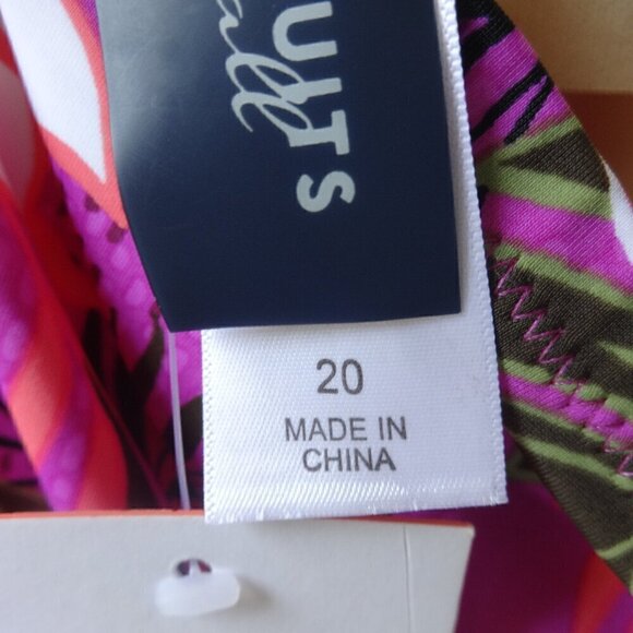 Swimsuits for All tankini top 20 stretch, tie at neck padded cups colorful NWT - Picture 4 of 8